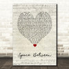 Dove Cameron, Sofia Carson Space Between Script Heart Song Lyric Art Print