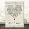 Red Hot Chili Peppers Road Trippin' Script Heart Song Lyric Art Print