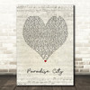 Guns N' Roses Paradise City Script Heart Song Lyric Art Print