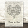 The Clash Train in Vain Script Heart Song Lyric Art Print