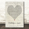 Maroon 5 Nobody's Love Script Heart Song Lyric Art Print