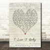 The Original I Luv U Baby Script Heart Song Lyric Art Print