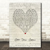 Amber Run See You Soon Script Heart Song Lyric Art Print