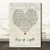 Madonna Ray of Light Script Heart Song Lyric Art Print