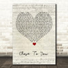 JLS Close To You Script Heart Song Lyric Art Print