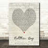 Stramash Rattlin Bog Script Heart Song Lyric Art Print