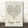 Martina McBride Happy Girl Script Heart Song Lyric Art Print