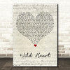 The Vamps Wild Heart Script Heart Song Lyric Art Print