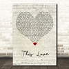 Taylor Swift This Love Script Heart Song Lyric Art Print