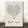 David Bowie Soul Love Script Heart Song Lyric Art Print