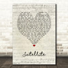 OceanLab Satellite Script Heart Song Lyric Art Print