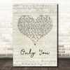 Becky Hill Only You Script Heart Song Lyric Art Print