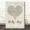 Big Brovaz Baby Boy Script Heart Song Lyric Art Print