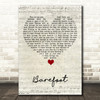 K.D. Lang Barefoot Script Heart Song Lyric Art Print
