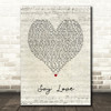 James TW Say Love Script Heart Song Lyric Art Print