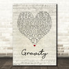 Sara Bareilles Gravity Script Heart Song Lyric Art Print