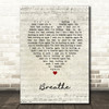 CamelPhat, Breathe Script Heart Song Lyric Art Print