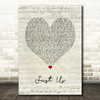 DJ Khaled Just Us Script Heart Song Lyric Art Print