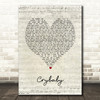 Lil Peep Crybaby Script Heart Song Lyric Art Print