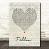 Why Don't We Fallin Script Heart Song Lyric Art Print