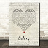 Pink Floyd Echoes Script Heart Song Lyric Art Print