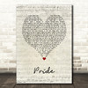 Amy Macdonald Pride Script Heart Song Lyric Art Print