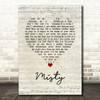 Erroll Garner Misty Script Heart Song Lyric Art Print