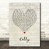 Sydney Devine Kelly Script Heart Song Lyric Art Print