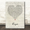 Katy Perry Rise Script Heart Song Lyric Art Print