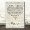 Il Divo Mama Script Heart Song Lyric Art Print