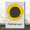 The 1975 Fallingforyou Grey Script Sunflower Song Lyric Art Print