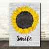 Michael Jackson Smile Grey Script Sunflower Song Lyric Art Print