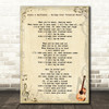 Simon & Garfunkel Bridge Over Troubled Water Vintage Guitar Song Lyric Art Print