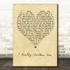 Marty Raney I Really Caribou You Vintage Heart Song Lyric Art Print