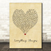 Sara Bareilles Everything Changes Vintage Heart Song Lyric Art Print