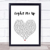 Tom Baxter Light Me Up Heart Song Lyric Quote Print