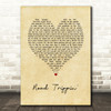 Red Hot Chili Peppers Road Trippin' Vintage Heart Song Lyric Art Print