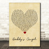 Tony Carter Daddy's Angel Vintage Heart Song Lyric Art Print