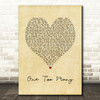 P!nk & Keith Urban One Too Many Vintage Heart Song Lyric Art Print