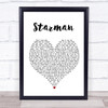 David Bowie Starman Heart Song Lyric Quote Print