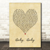 Amy Grant Baby, Baby Vintage Heart Song Lyric Art Print