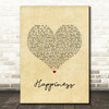 McFly Happiness Vintage Heart Song Lyric Art Print