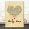 Big Brovaz Baby Boy Vintage Heart Song Lyric Art Print