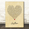 Dave Matthews Sister Vintage Heart Song Lyric Art Print