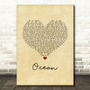 Lady Antebellum Ocean Vintage Heart Song Lyric Art Print