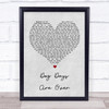 Florence + The Machine Dog Days Are Over Grey Heart Song Lyric Quote Print