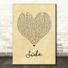 Travis Side Vintage Heart Song Lyric Art Print