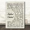 Michael Kort Highland Cathedral Vintage Script Song Lyric Art Print