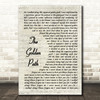 The Chemical Brothers The Golden Path Vintage Script Song Lyric Art Print