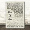 Jennifer Rush Power Of Love Vintage Script Song Lyric Art Print